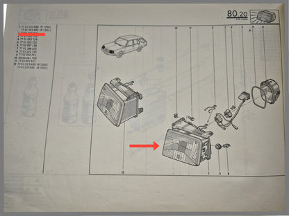 Koplamp H4 Kangeroo links - Renault 18 Break - OEM 7701023692