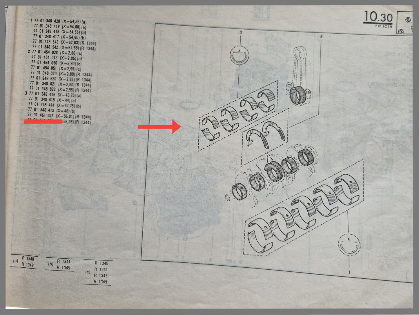 Drijfstanglagerset - Renault 18 - Fuego - Renault 20 - OEM 7701461323
