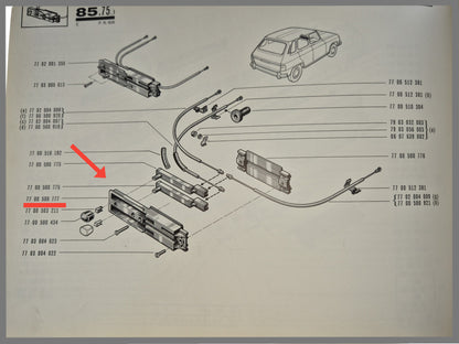 Behuizing schuif kachelunit - Renault 6 - OEM 7700500777