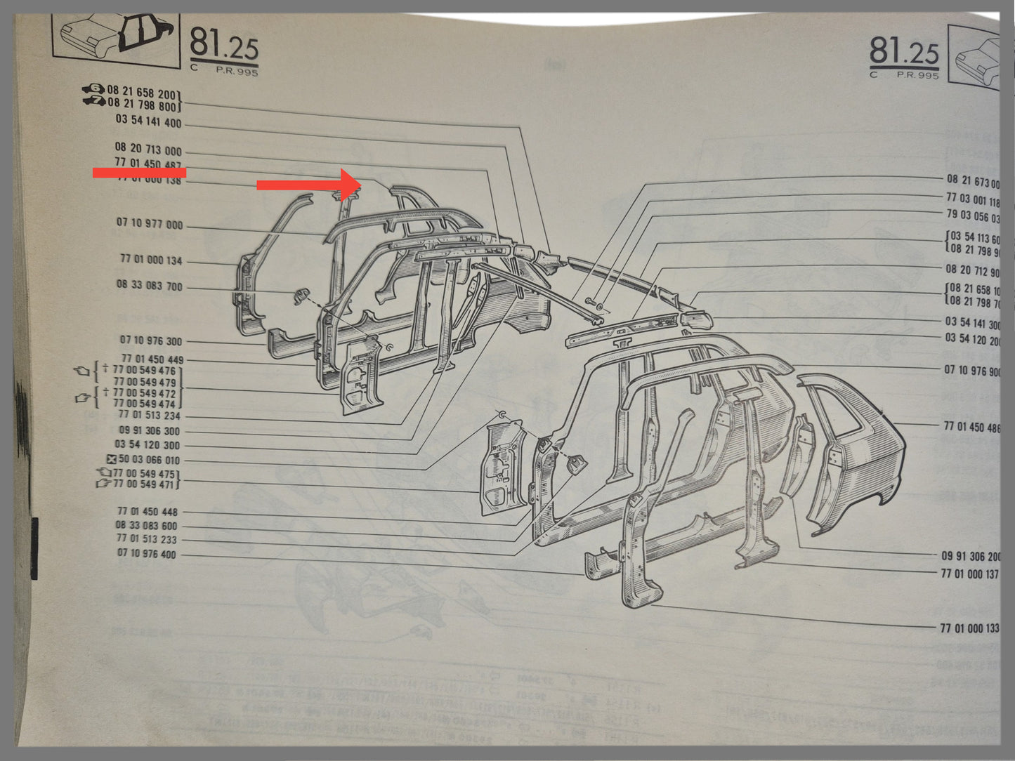 Achterscherm met slotplaat - Renault 16  - OEM 7701450487