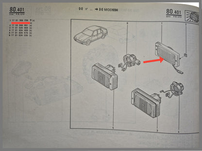 Mistlamp - Renault 19 - OEM 7701366266- 7701366152