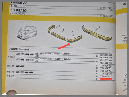 Bumperdeel voorzijde links - Renault Estafette - OEM 7700505021