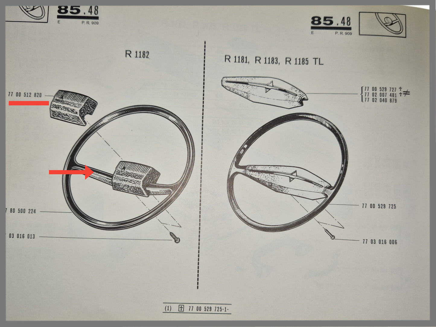 Cache moyeu de volant - Renault 6 - OEM 7700512820