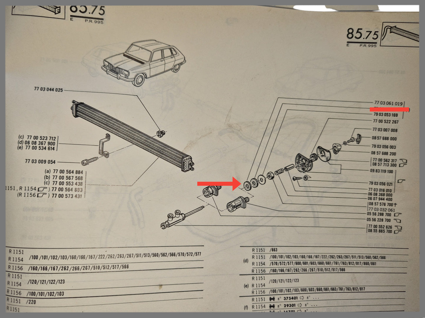 Stofring kachelkraan - Renault 16 - OEM 7703061019
