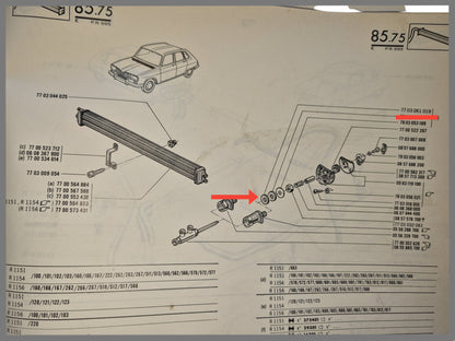 Stofring kachelkraan - Renault 16 - OEM 7703061019