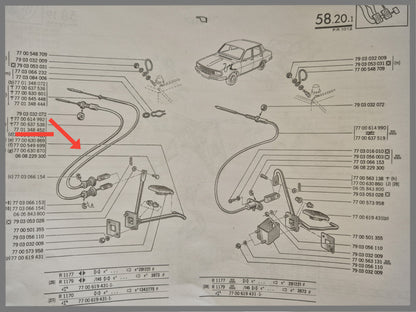Gaskabel- Renault 12 - OEM 7701348452